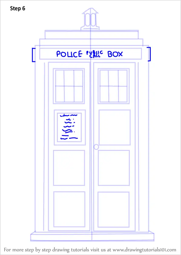 Learn How to Draw Tardis from Doctor Who (Doctor Who) Step by Step