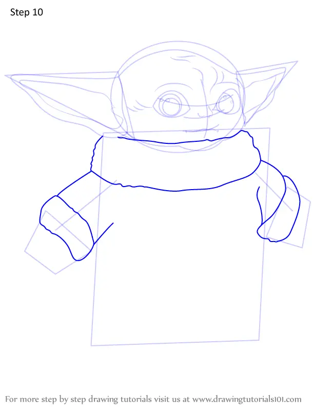 Step By Step How To Draw A Baby Yoda Drawingtutorials101 Com