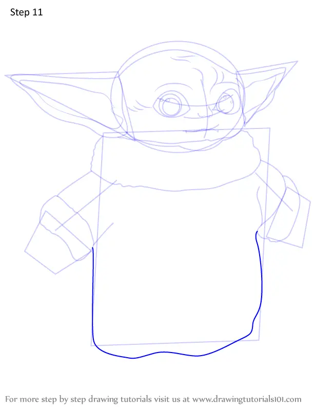 Step By Step How To Draw A Baby Yoda Drawingtutorials Com