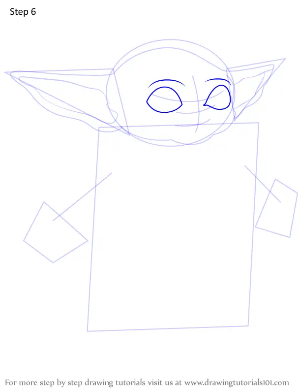 Step By Step How To Draw A Baby Yoda Drawingtutorials101 Com