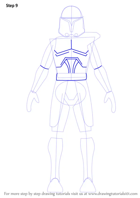 Step by Step How to Draw Captain Rex from Star Wars