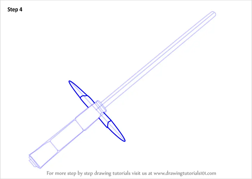 Learn How to Draw Kylo Ren's lightsaber from Star Wars (Star Wars) Step ...