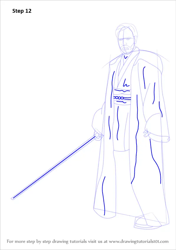 Learn How to Draw ObiWan Kenobi from Star Wars (Star Wars) Step by