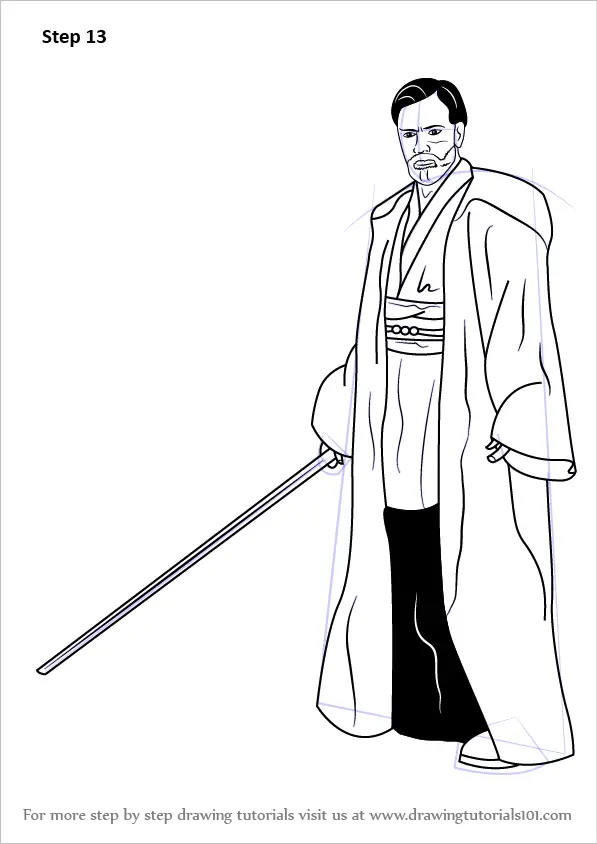 Learn How to Draw ObiWan Kenobi from Star Wars (Star Wars) Step by