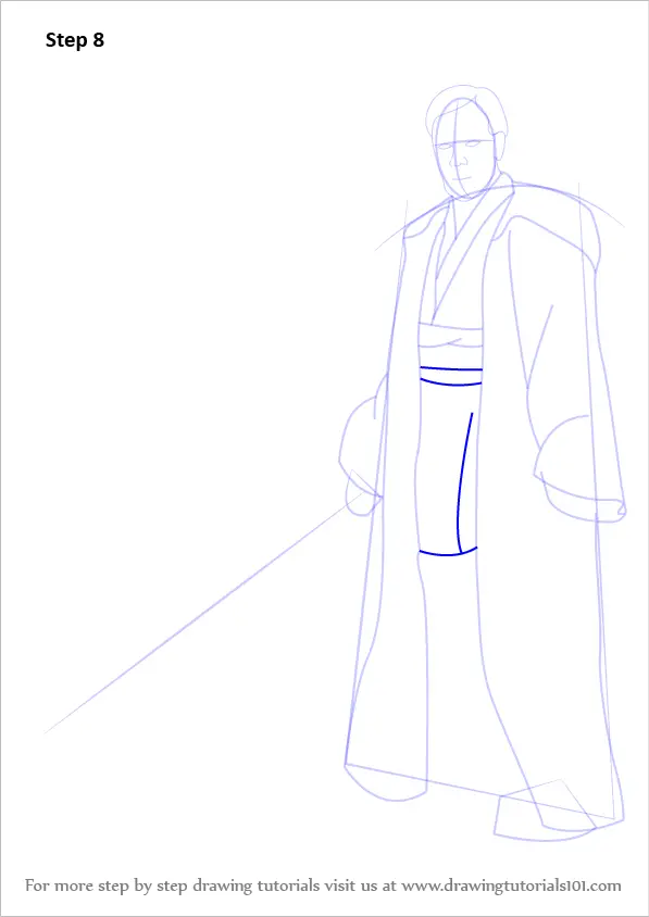 Step by Step How to Draw ObiWan Kenobi from Star Wars