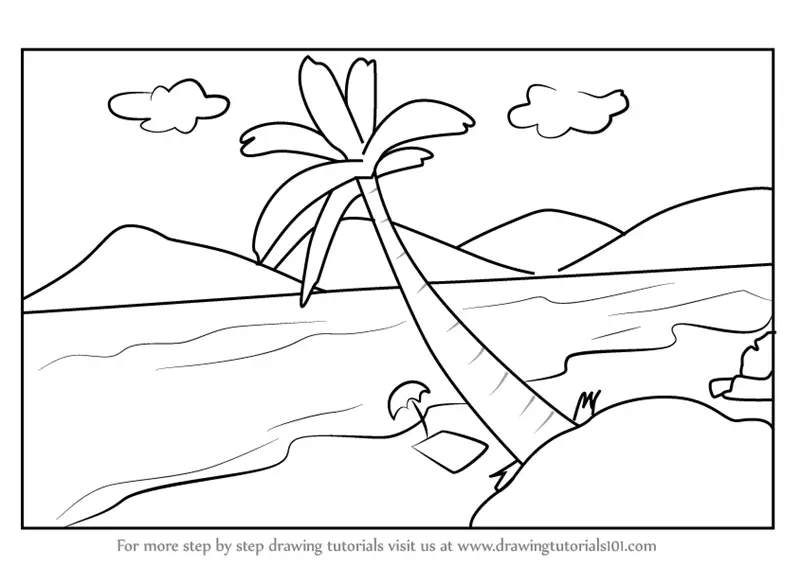 Learn How to Draw Summer Vacation Scenery (Summer Season) Step by Step ...