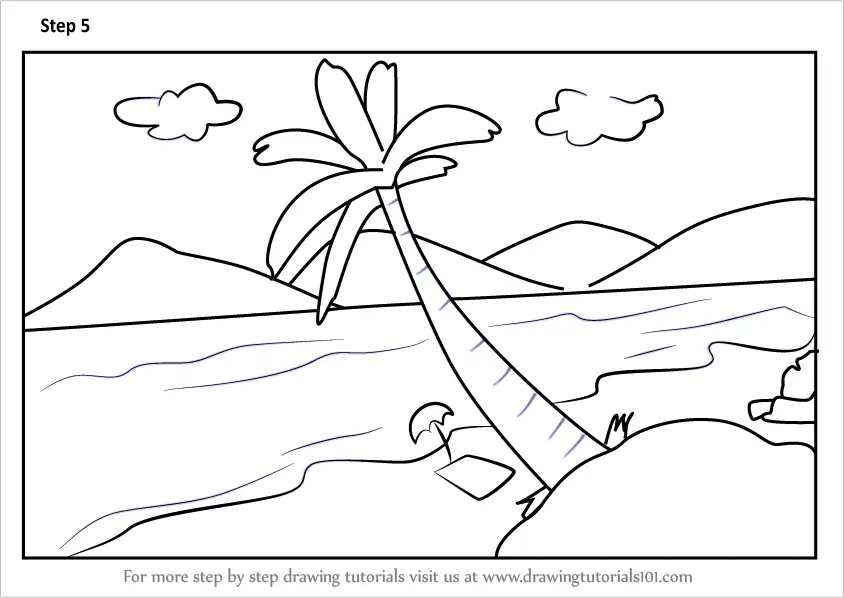 Step by Step How to Draw Summer Vacation Scenery