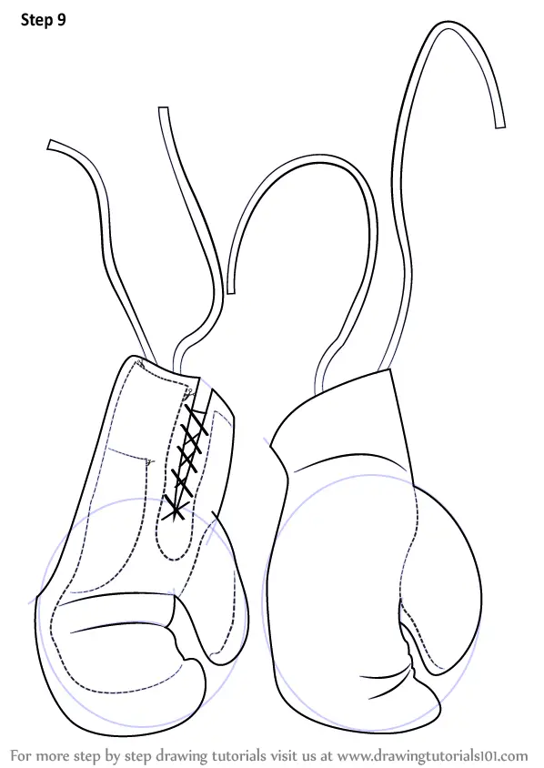 Learn How to Draw Boxing Gloves (Boxing) Step by Step : Drawing Tutorials