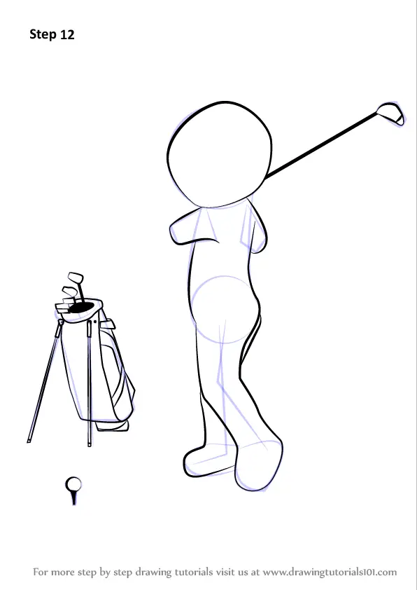 How to Draw a Golf Club Bag - Really Easy Drawing Tutorial