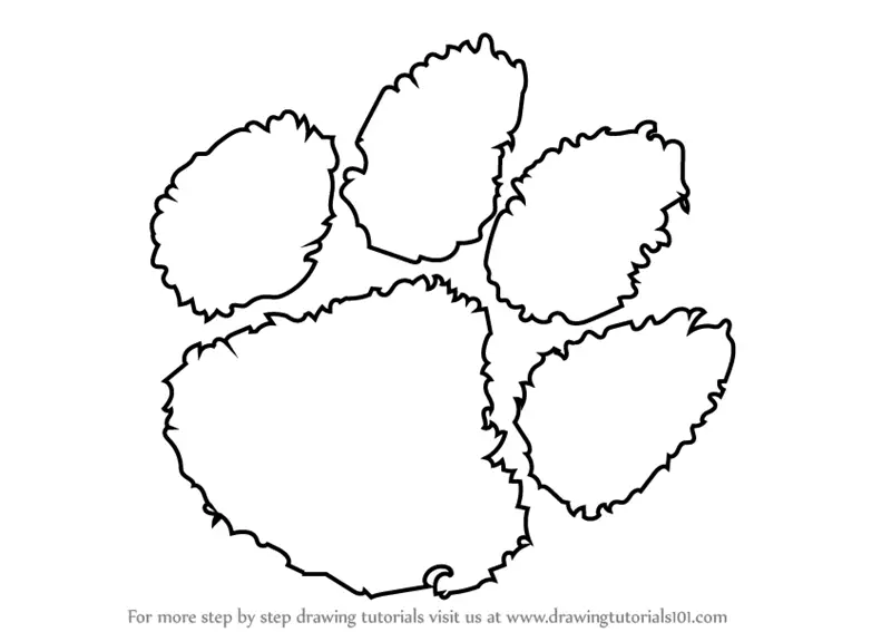 Step by Step How to Draw Clemson Tigers Logo : DrawingTutorials101.com