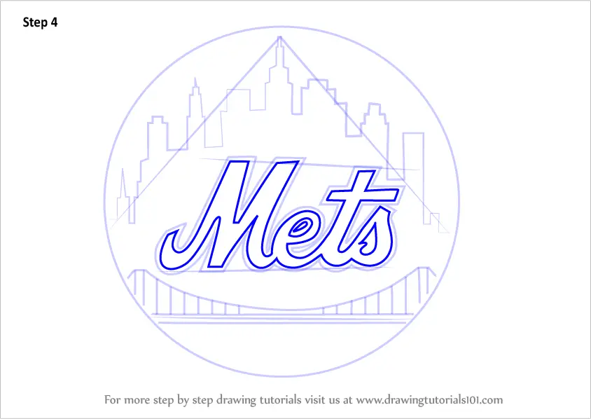 Learn How to Draw New York Mets Logo (MLB) Step by Step : Drawing Tutorials