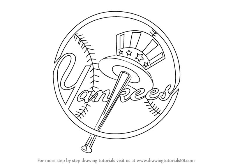 Step by Step How to Draw New York Yankees Logo : DrawingTutorials101.com