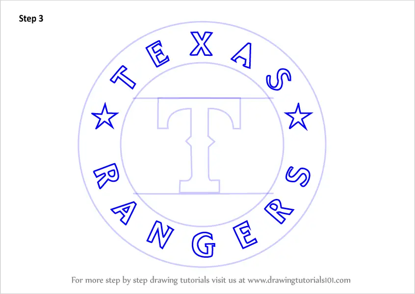 Step by Step How to Draw Texas Rangers Logo : DrawingTutorials101.com