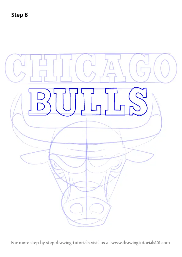 How to draw Chicago Bulls Logo (NBA Team) 