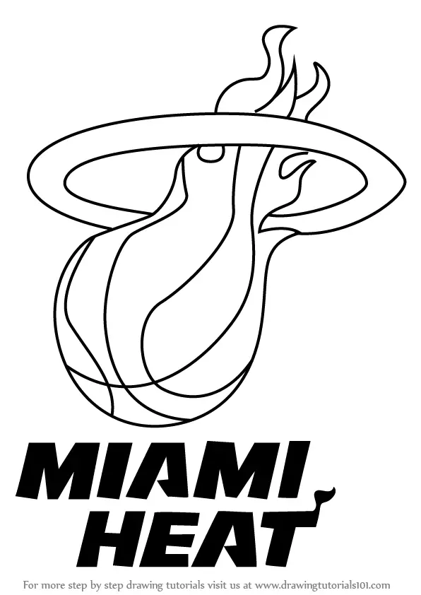 Step by Step How to Draw Miami Heat Logo : DrawingTutorials101.com
