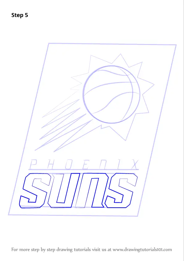 Step by Step How to Draw Phoenix Suns Logo