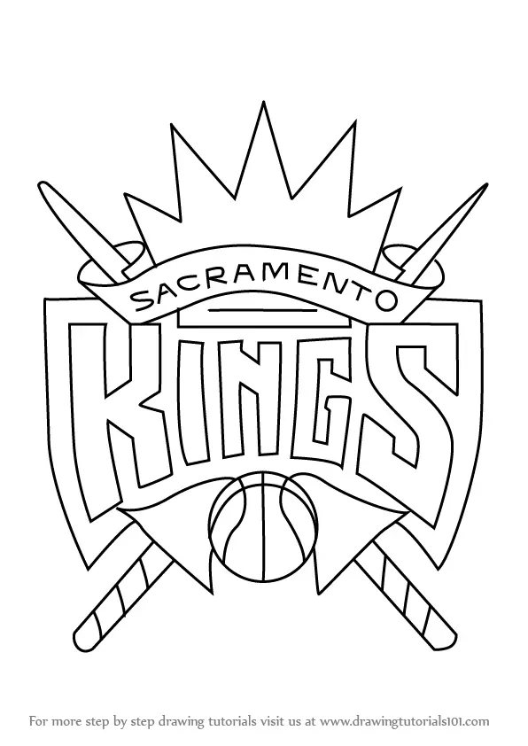 Step by Step How to Draw Sacramento Kings Logo : DrawingTutorials101.com