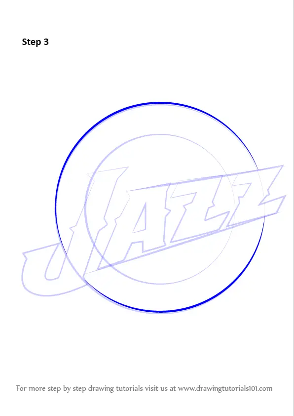 Learn How to Draw Utah Jazz Logo (NBA) Step by Step : Drawing Tutorials