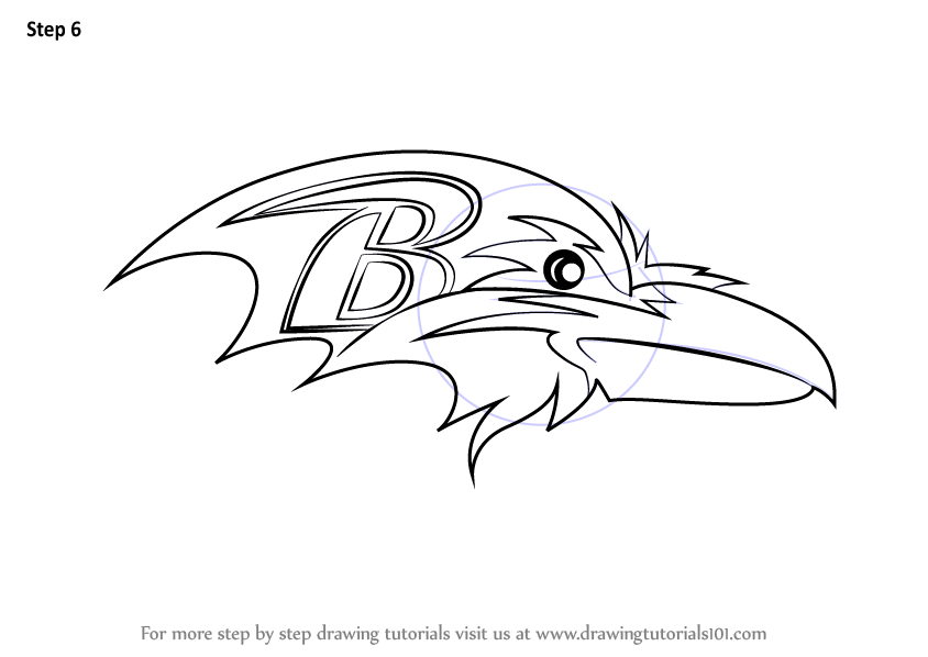 How To Draw The Ravens Logo, Step by Step, Drawing Guide, by Dawn - DragoArt