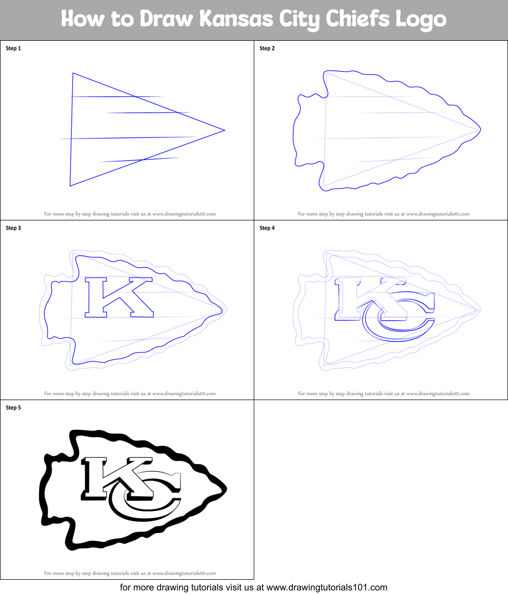 How to Draw Kansas City Chiefs Logo printable step by step drawing