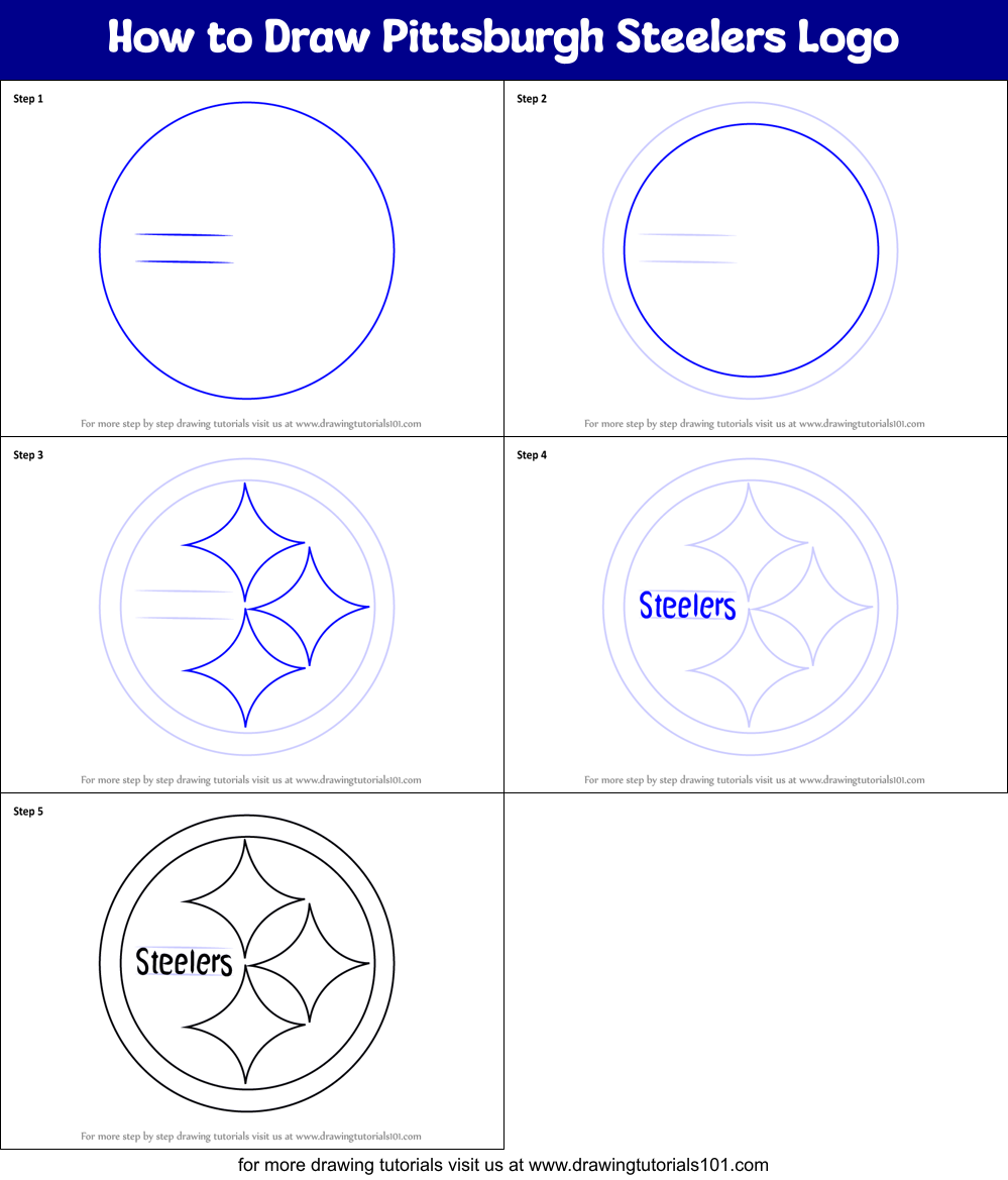 How to Draw Pittsburgh Steelers Logo printable step by step drawing