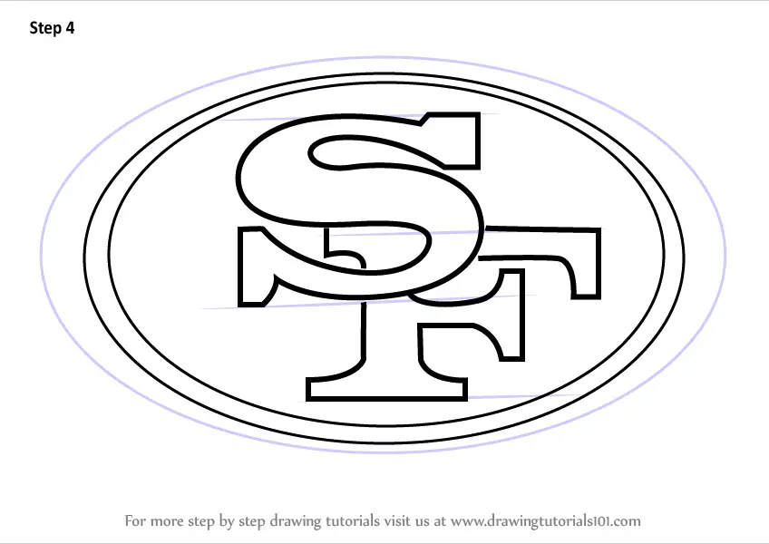 Learn How to Draw San Francisco 49ers Logo (NFL) Step by Step Drawing