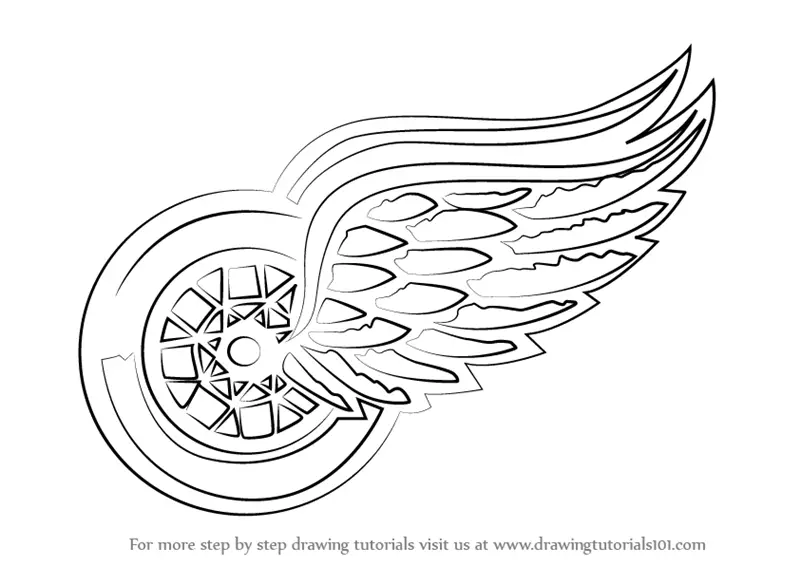 Learn How to Draw Detroit Red Wings Logo (NHL) Step by Step : Drawing ...