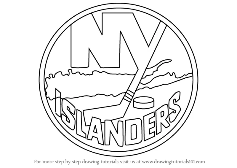 Learn How to Draw New York Islanders Logo (NHL) Step by Step : Drawing ...
