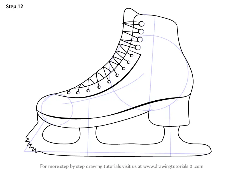 Learn How to Draw Ice Skates (Other Sports) Step by Step Drawing