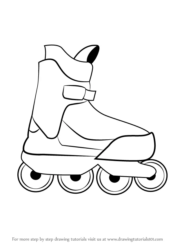 How to Draw Roller Skates (Other Sports) Step by Step