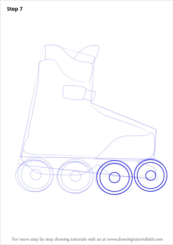 How to Draw Roller Skates (Other Sports) Step by Step