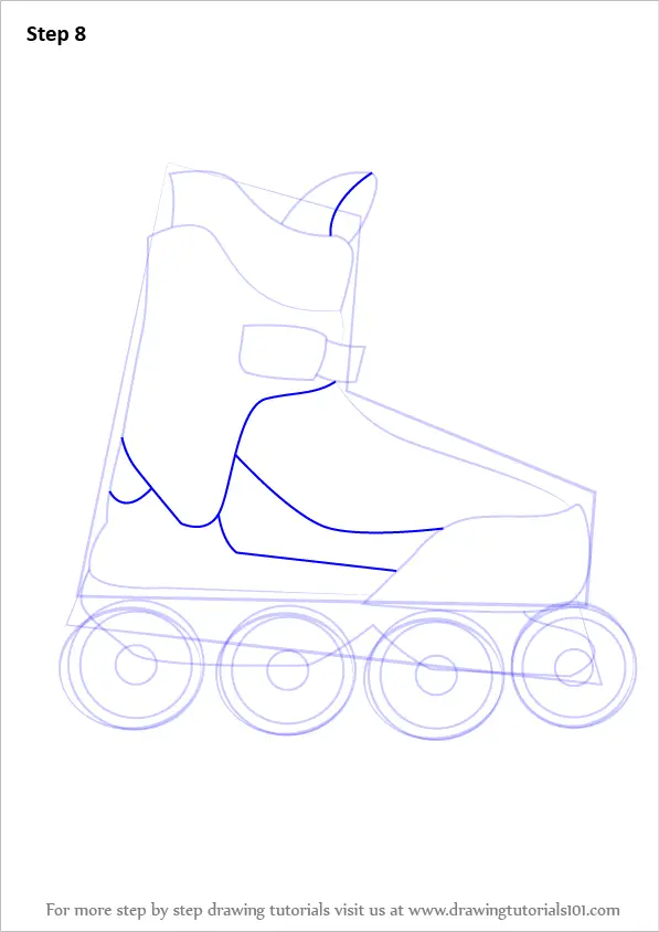 Learn How to Draw Roller Skates (Other Sports) Step by Step Drawing