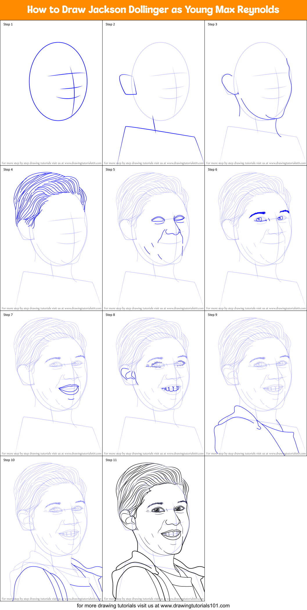 How to Draw Jackson Dollinger as Young Max Reynolds printable step by ...