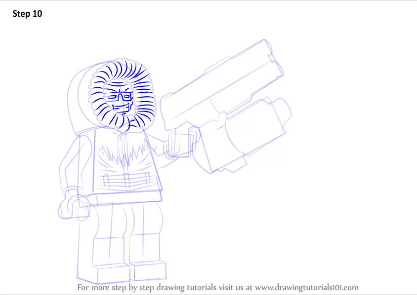 Step by Step How to Draw Lego Captain Cold : DrawingTutorials101.com