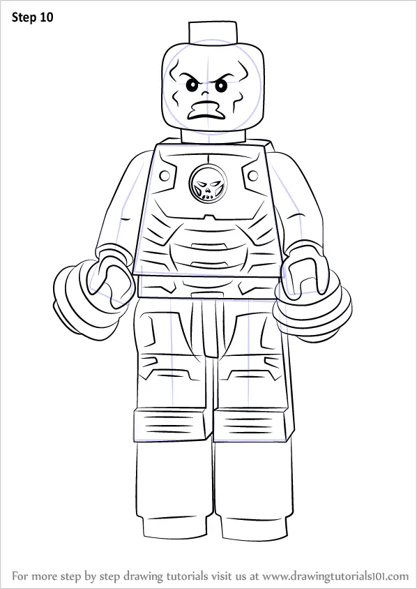 Learn How to Draw Lego Iron Skull (Lego) Step by Step : Drawing Tutorials