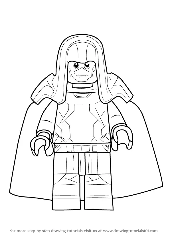 Step by Step How to Draw Lego Ronan the Accuser : DrawingTutorials101.com