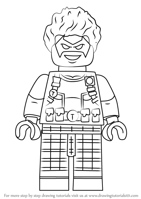 Learn How to Draw Lego Trickster (Lego) Step by Step : Drawing Tutorials