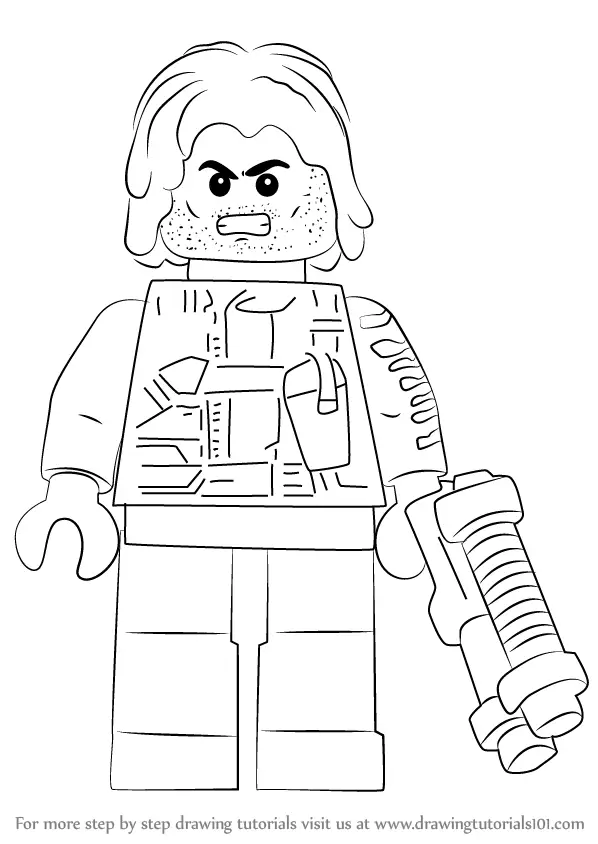 Learn How to Draw Lego Winter Soldier (Lego) Step by Step : Drawing ...