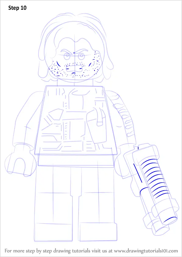 Step by Step How to Draw Lego Winter Soldier : 