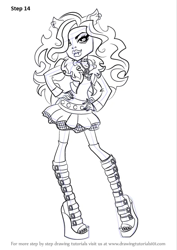 Learn How to Draw Clawdeen Wolf from Monster High (Monster High) Step ...