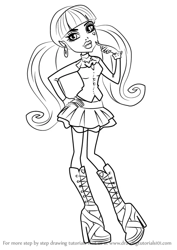 Learn How to Draw Draculaura from Monster High (Monster High) Step by ...