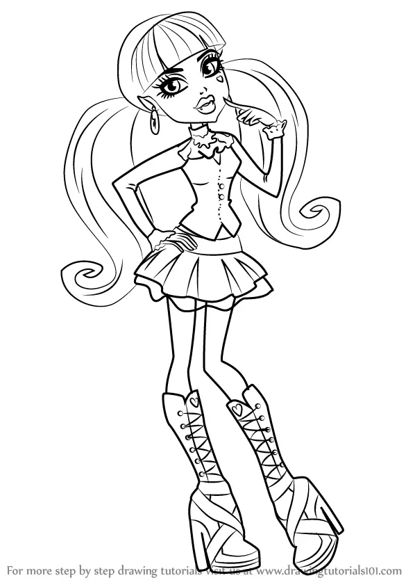 Learn How to Draw Draculaura from Monster High (Monster High) Step by