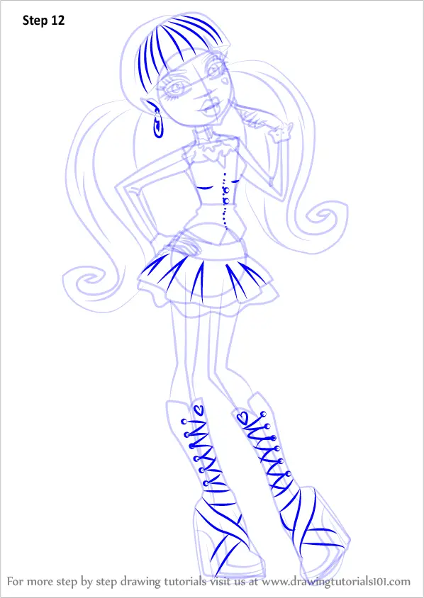 Step by Step How to Draw Draculaura from Monster High