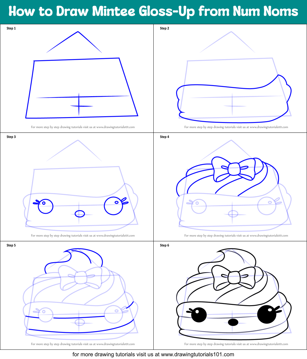 How to Draw Mintee Gloss-Up from Num Noms printable step by step ...