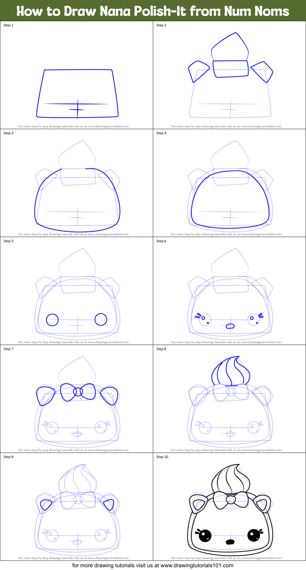 How to Draw Nana Polish-It from Num Noms printable step by step drawing ...