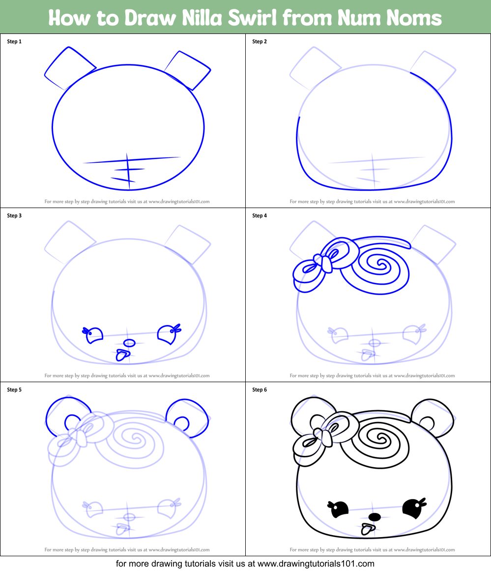 How to Draw Nilla Swirl from Num Noms printable step by step drawing ...