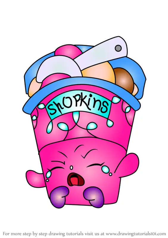 Learn How to Draw Ice Cream Dream from Shopkins (Shopkins) Step by Step