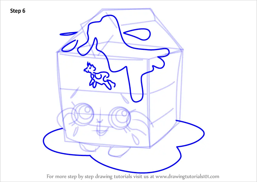 Learn How To Draw Spilt Milk From Shopkins Shopkins Step By Step Drawing Tutorials