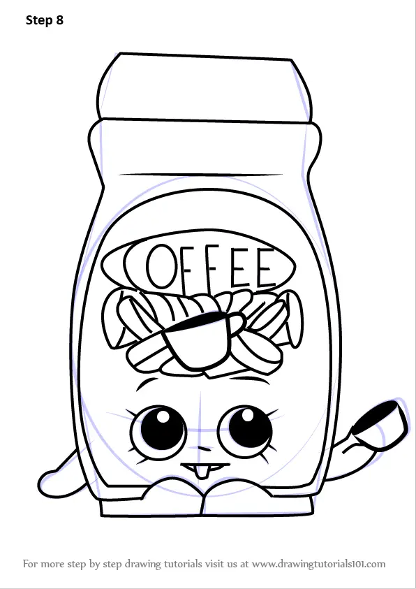 Learn How to Draw Toffy Coffee from Shopkins (Shopkins) Step by Step