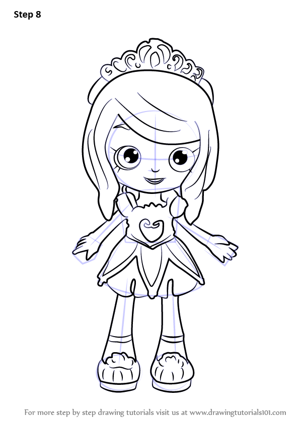 Step by Step How to Draw Tiara Sparkles from Shoppies ...